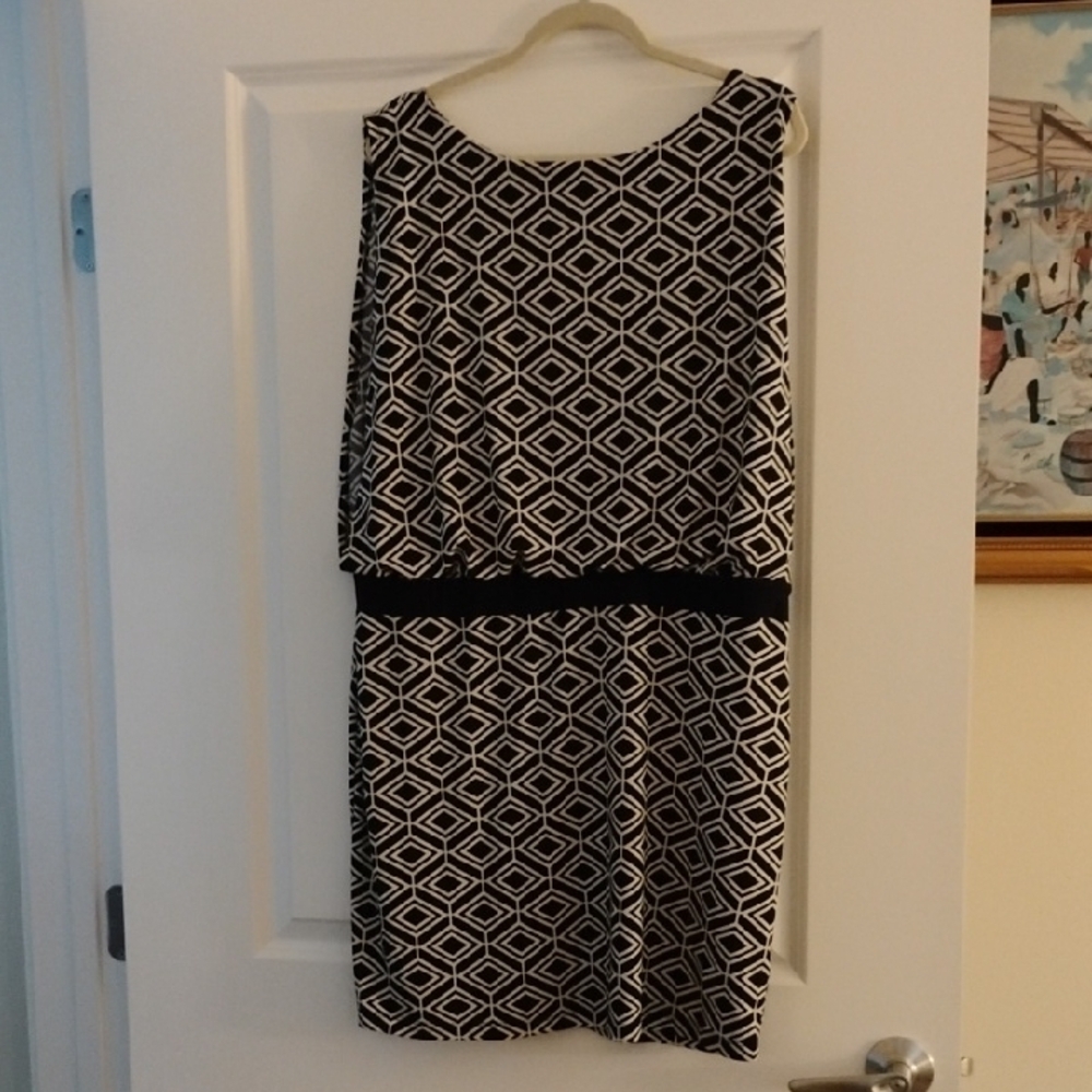 Geometric Blue and White Dress